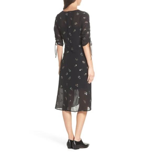 Sam Edelman Embroidered Floral Cocktail Midi Dress - Picture 5 of 7